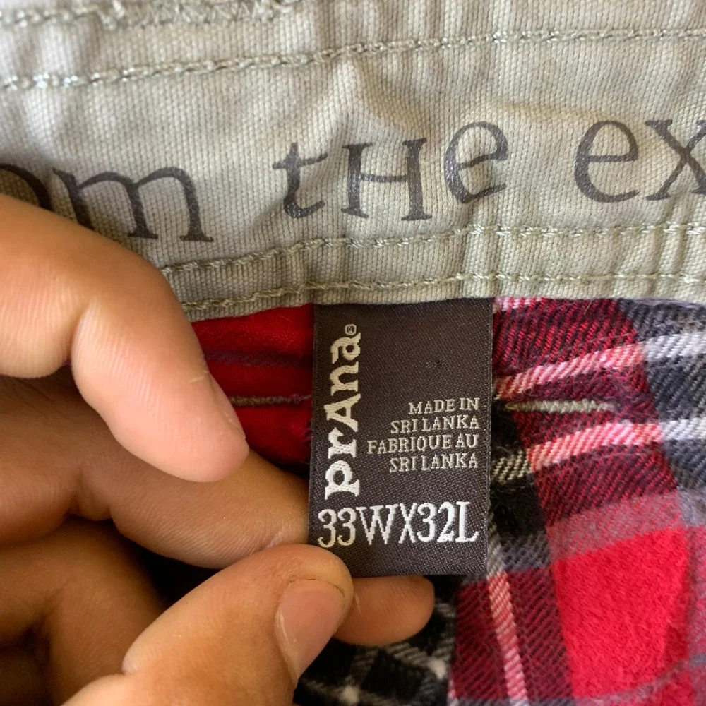 Prana Carpenter Pants Mens 32x30 Khaki Flannel Lined Insulated Workwear Gorpcore